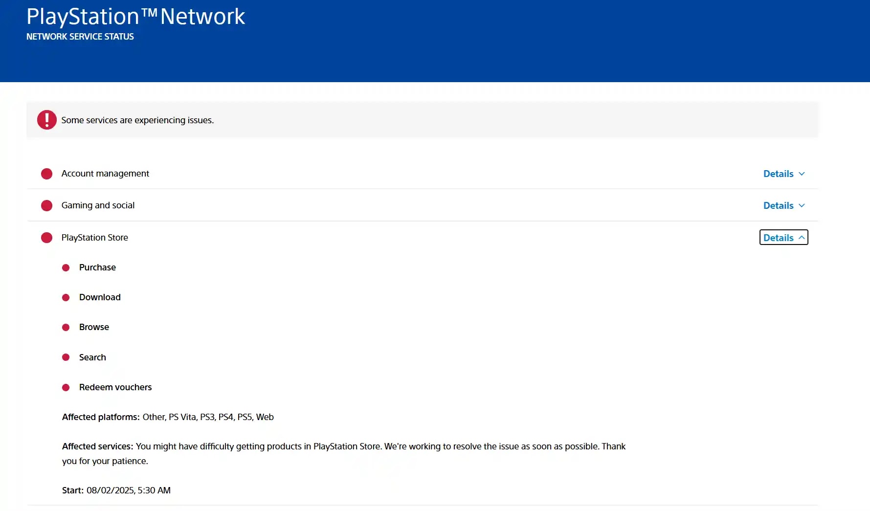 PlayStation Network Page